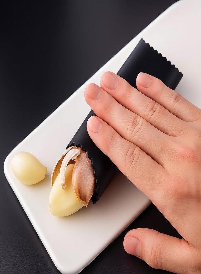 Top Chef Premium Garlic Peeler with Brush | Food Grade Silicone Garlic Roller Tube | Easy Quick to Peel Garlic Cloves | Odor-Free Peeling Tool for Home Cooks & Chefs | BPA Free (2 Sets) - Image 4